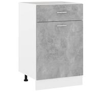 Générique Armoire à tiroirs Lyon Gris béton - Solution de Rangement Moderne - Bois d'ingénierie - Dimensions Compactes 50 x 46 x 81 5 cm - Parfait pour Cuisine Organisée et Sécurisée