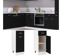 Générique Armoire de Plancher à tiroir Lyon Noir 30x46x81,5 cm,Meubles,Armoires & Meubles de Rangement,Meubles de Cuisine,Noir,17.32kg,801205