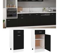 Générique Armoire de Plancher à tiroir Lyon Noir 40x46x81,5 cm,Meubles,Armoires & Meubles de Rangement,Meubles de Cuisine,Noir,19.95kg,801213