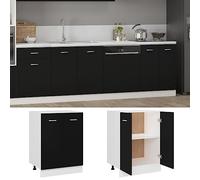 Générique Armoire de Plancher Lyon Noir Bois d'ingénierie,Meubles,Armoires & Meubles de Rangement,Meubles de Cuisine,Noir,21.84kg,801189