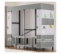 Générique Armoire De Rangement en Tissu, Garde-Robe Pliable, Penderie avec Housse avec Tringles, Portable avec Barre De Suspension, pour Suspendre des Vêtements(C,139X50X170cm)