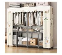 Générique Armoire De Rangement en Tissu, Repliables Garde-Robe, Penderie avec Housse, Porte-vêtements Pliable avec Barre De Suspension, Armoires Portable pour Chambre(White2,190cm/74.8inch)
