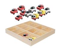 Générique Armoire De Rangement pour Voitures Miniatures | Organisateur Mural Compact en Bois pour Collection de Miniatures Automobiles,Cabinet Organisateur avec Support Stable pour