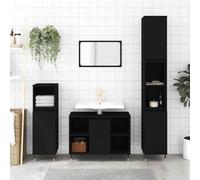 Générique Armoire de Salle de Bain Noir 30x30x100 cm Bois d'ingénierie,Meubles, Ensembles de Meubles, Ensembles de mobilier pour salles de Bains, Noir (Poids 13.8KG)