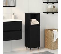 Générique Armoire de Salle de Bain Noir Chêne 30x30x100 cm Bois aggloméré,Ensembles de mobilier pour salles de Bains,12.9KG-862884