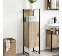 Générique Armoire Haute de Rangement Chêne Clair Bois d'ingénierie,Meubles-lavabos de Salle de Bains,16.4KG-868043