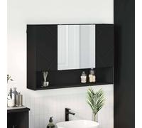 Générique Armoire Miroir de Salle de Bain avec Porte Noir 80 x 17 x 55 cm,Meubles,Armoires & Meubles de Rangement,Meubles-lavabos,Meubles-lavabos de Salle de Bains,Noir,16.79 KG,883355