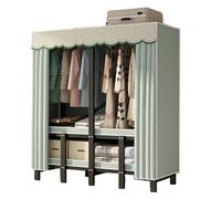 Générique Armoire Pliable Portable en Tissu, Organisateur De Rangement De Placard avec Étagères Et Couvercle, Rangement Vêtements avec Cadre Métallique, Grande Armoire Robuste(C,192cm/75.6inch)