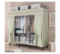 Générique Armoire Portable À Cadre Métallique Robuste, Garde-Robe Pliable avec Housse Anti-poussière, Rangement Gain De Place pour Chambre, Dortoir Et Petit Appartement(Green,200x170x45cm)