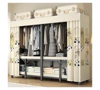 Générique Armoire Portable en Tissu, Portable avec Barre De Suspension, Armoires De Rangement, Penderie avec Housse, Porte-vêtements Pliable, Garde-Robe pour Chambre D'adulte(D,110cm/43.3in)