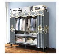 Générique Armoire Portable en Toile, Porte-vêtements Pliable, Armoires De Rangement Portable en Tissu, Penderie avec Housse, pour Chambre, Montage Simple Et Rapide(Blue2,150x178x52cm)