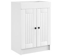 Générique Armoire sous Evier Salle De Bain Blanc 78,5x37,5x81 Cm | Bois D'ingenierie Durable, Portes A Charniere 90°, Grand Rangement, Assemblage Simple