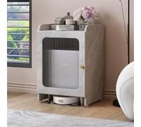 Générique Armoire sur Pied pour Aspirateur Robot avec roulettes Et Tiroir - Rangement Caché pour Balayeuses À Vidage Automatique, Organisateur Peu Encombrant pour Salon/Cuisine(Gray,Small)