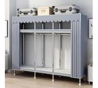 Générique Armoire Tissu Armoire Portable avec Penderie et Étagères Stable Armoire en Tissu pour Chambre pour Appartements et Résidences Etudiantes,002,140x45x170cm