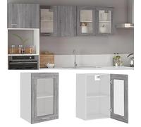 Générique Armoire vitrée Suspendue Lyon Sonoma Gris 40x31x60cm,Meubles, Armoires & Meubles de Rangement, Meubles de Cuisine, Gris (Poids 11.97KG)