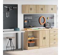 Générique Armoires de Garage 2 pcs chêne Sonoma Bois d'ingénierie,Entreprise & Industrie,Stockage Industriel,Armoires industrielles,Brun,32.6 KG,3328280