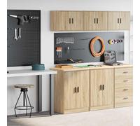 Générique Armoires de Garage 2 pcs chêne Sonoma Bois d'ingénierie,Entreprise & Industrie,Stockage Industriel,Armoires industrielles,Brun,36.35 KG,3328307