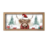 Générique Arredamento Rustico Da Parete - Decorazioni Casa Insegna Animale Legno, Highland Legno Per Bagno | Per Display Librerie Bagno Cucina Interni Casa, 40x18x1,5 Cm/15.75x7.09x0.59 Pollici