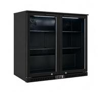 Arrière bar réfrigéré 208L - 2 portes vitrées battantes - LED - R600 - 4 clayettes - température 2°C/+8°C