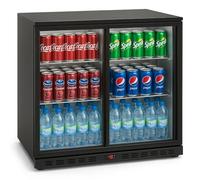 Générique Arrière-Bar Réfrigéré - 2 Portes Vitrées Coulissantes - 208 L - Éclairage LED - Température 2°C à 8°C - Compact et Économique