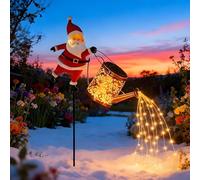 Générique Arrosoir Solaire, Pere Noel Arrosoir Lumineux Solaire Jardin, Effet Fontaine Lumineuse, 32.5in Lanterne Noël Père Noël Solaires, Guirlande LED Étanche pour Jardin, Cour et Terrasse (Jaune)