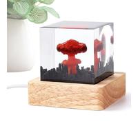Générique Art Decoration Lamp - 5cm Cube Resin Table Light - Mushroom Cloud Theme - Ambient Usb-Powered Led Lamp Resin Cube Design Soft Glow for Desk Décor Relaxation Gifting Home Night Lighting Use