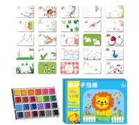 Générique Art Finger Paints - Kit De Peinture Pour, Ensemble De Peinture Lavable Au Doigt | Tampon Encreur 12/24 Couleurs Dessin Pour En Bas Âge | Kit DePeinture Pour Enfant, Salle De Classe,