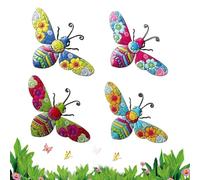 Générique Art Mural Abeille | 4 Pièces Art Mural Abeilles en Fer pour Terrasse,Statue Figurines Fait Main Décor Jardin Pour Maman Femme Véranda Café Serre Patio Clôture