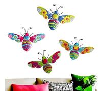 Générique Art Mural Abeille,4 Pièces Sculptures d'Art Mural en 3D Abeilles Décorations de Jardin | Statue Figurines Fait Main Décor Jardin Pour Maman Femme Véranda Café Serre Patio Clôture