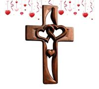 Générique Art Mural en Forme de Cœur,Décoration Religieuse Rustique,Sculpture Cœur Ajouré Sculpté à la Main | Pour Couple et Amoureux, Maison, Salon, Chambre, Ferme, Mariage,