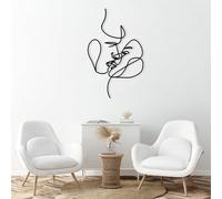 Générique Art Mural en métal 2 Faces Love Line, Art Mural Moderne en métal pour Couple Minimaliste, Décoration d'œuvre d'art pour Couple, Sculpture Moderne pour la Maison, Cadeau de Salon pour sa