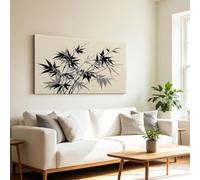Générique Art Mural En Toile Chinois Plante Feuilles, Affiche d'Art tableaux muraux Oriental Image Sur Toile décoration Pour Chambre à Coucher Salon Salle de Bain Café, 120 x 80 cm