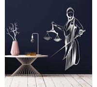 Générique Art Mural Noir, décor de Balance de Justice, Style mythologie Grecque, Utilisation en Cabinet d'avocats, Art Mural en métal, décoration d'œuvre d'art, pour Salon, Chambre à Coucher, Cou