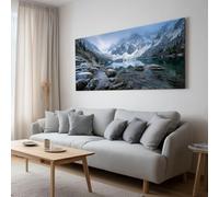 Générique Art Mural Paysages Enneigés Montagnes Lacs Décoration Salon, Tableau Mural Paysage Impression Sur Toile pour Chambre Salle de Bain 120 x 60 cm Sans Cadre