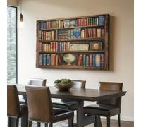 Générique Art mural sur toile Coloré Mur, Décor Affiche sur toile Art mural abstrait Décoration d'intérieur moderne Impression Rétro Étagère Bibliothèque Livres Motifs 60L x 40l cm Sans cadre