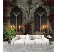 Générique Art Papier Peint Intissé 200x140 cm Architecture Gothique Lmperméable Antifouling papier peint Photo Décoration Gris Murale 3D HD Salon Chambre mur de fond du Canapé