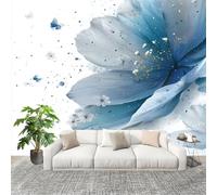 Générique Art Papier Peint Intissé 200x140 cm Papillon PéTale Lmperméable Antifouling papier peint Photo Décoration Bleu Et Blanc Murale 3D HD Salon Chambre mur de fond du Canapé