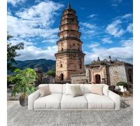 Générique Art Papier Peint Intissé 250x175 cm Architecture De Tour Ancienne RéTro Lmperméable Antifouling papier peint Photo Décoration Bleu Murale 3D HD Salon Chambre mur de fond du Canapé