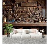 Générique Art Papier Peint Intissé 250x175 cm RéTro Outils EntrepôT Lmperméable Antifouling papier peint Photo Décoration Brun Murale 3D HD Salon Chambre mur de fond du Canapé