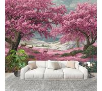 Générique Art Papier Peint Intissé 250x175 cm ScèNes Romantiques De Printemps Lmperméable Antifouling papier peint Photo Décoration Rose Murale 3D HD Salon Chambre mur de fond du Canapé