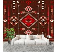 Générique Art Papier Peint Intissé 250x175 cm Style Vaquero Vent ethnique Lmperméable Antifouling papier peint Photo Décoration Rouge Murale 3D HD Salon Chambre mur de fond du Canapé