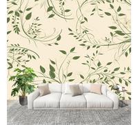 Générique Art Papier Peint Intissé 250x175 cm Vignes Branches De Saule ThèMe Lmperméable Antifouling papier peint Photo Décoration Beige Murale 3D HD Salon Chambre mur de fond du Canapé