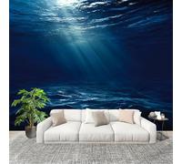 Générique Art Papier Peint Intissé 350x256 cm LumièRe Et Ombre Sous-Marines Profondes Lmperméable Antifouling papier peint Photo Décoration Bleu Murale 3D HD Salon Chambre mur de fond du Canapé