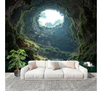 Générique Art Papier Peint Intissé 350x256 cm Nature Grottes Paysages Lmperméable Antifouling papier peint Photo Décoration Vert Murale 3D HD Salon Chambre mur de fond du Canapé