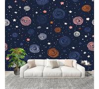 Générique Art Papier Peint Intissé 400x280 cm Ciel étoilé romantiques Lmperméable Antifouling papier peint Photo Décoration Bleu Murale 3D HD Salon Chambre mur de fond du Canapé