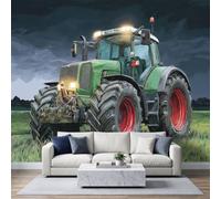 Générique Art Papier Peint Intissé Mural Agriculture Rustique Tracteur Vert, 3D Moderne Papier Peint Panoramique Salon Chambre à Coucherr Salle - Muraux Photo Décoration 200x140 cm