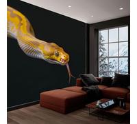Générique Art Papier Peint Intissé Mural Animal Python Jaune Noir, 3D Moderne Papier Peint Panoramique Salon Chambre à Coucherr Salle - Muraux Photo Décoration 200x140 cm