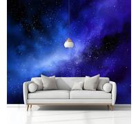 Générique Art Papier Peint Intissé Mural Fantaisie Corps Célestes Galaxies Bleu Et Violet, 3D Moderne Papier Peint Panoramique Salon Chambre à Coucherr Salle - Muraux Photo Décoration 150x105 cm