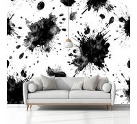 Générique Art Papier Peint Intissé Mural Graffiti À L'Encre Noir Et Blanc, 3D Moderne Papier Peint Panoramique Salon Chambre à Coucherr Salle - Muraux Photo Décoration 350x245 cm