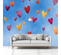 Générique Art Papier Peint Intissé Mural Rêve Saint Valentin Amour Bleu, 3D Moderne Papier Peint Panoramique Salon Chambre à Coucherr Salle - Muraux Photo Décoration 400x280 cm
